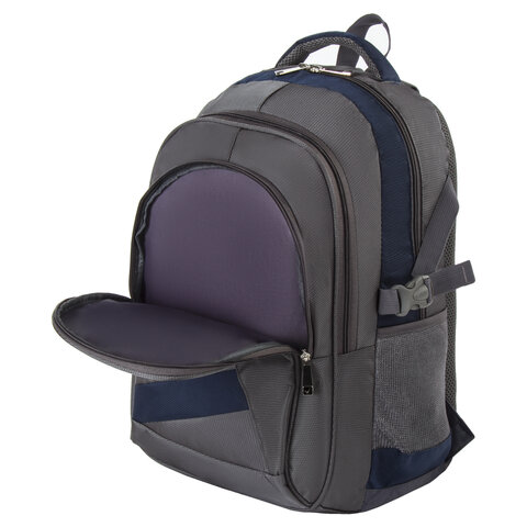 Рюкзак BRAUBERG «MainStream 2», 35 л, размер 45×32×19 см, ткань, серо-синий