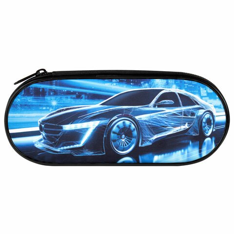 Пенал-футляр BRAUBERG, 1 отделение, органайзер, полиэстер, 22×9×5 см, «Night driver»