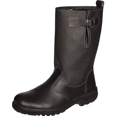 Сапоги утепленные Профи ПУ из натуральной кожи/кирзы черные с металлическим подноском размер 43