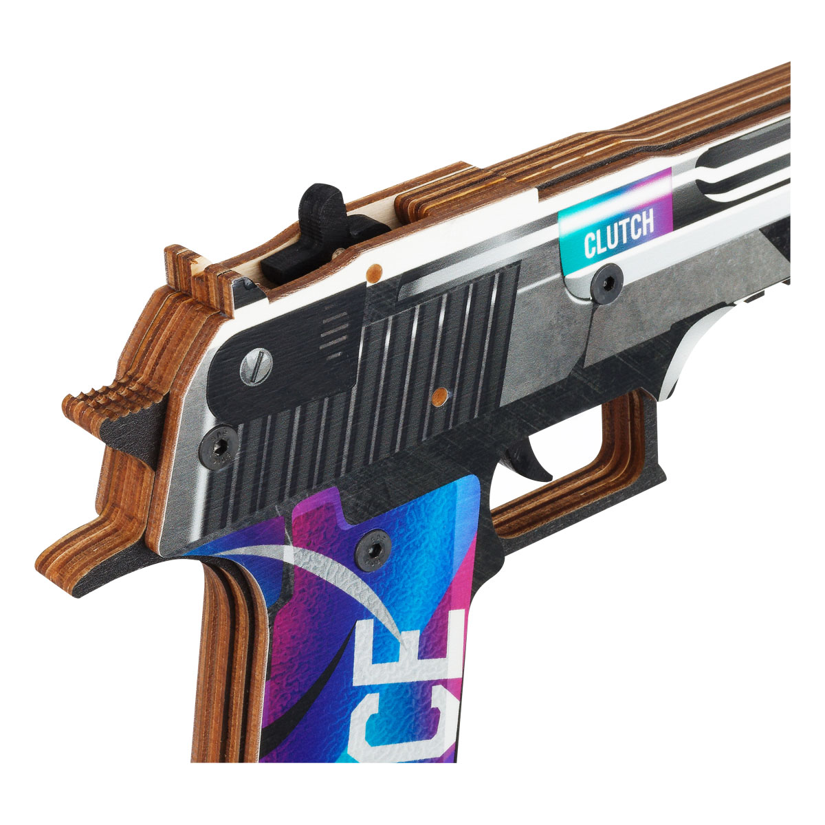 Пистолет деревянный ТРИ СОВЫ Desert Eagle, «Игл Айс», подложка ХДФ с европодвесом, термоусадка