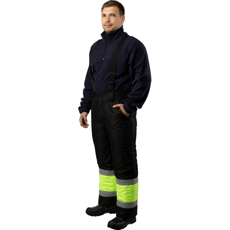 Брюки рабочие зимние муж. з28-БР лимон/черн (р.52-54) 170-176