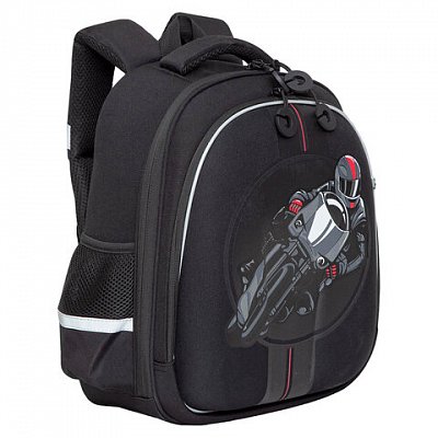 Ранец GRIZZLY анатомическая спинка, c бейджем, для мальчиков, «MOTO RACER», 36×28х20 см