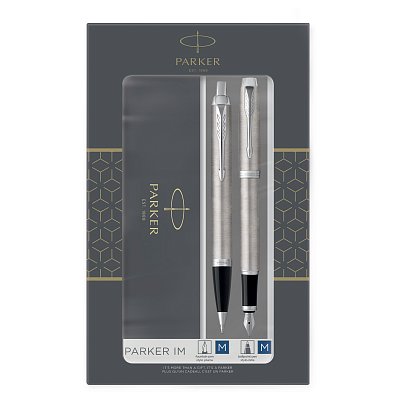 Набор Parker «IM Duo»: шар. ручка IM Stainless Steel CT, синяя, 1.0мм + перьевая ручка IM Stainless Steel CT, подарочная упаковка