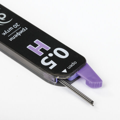Грифель запасной BRAUBERG «Black Jack», Hi-Polymer, Н, 0.5 мм, 20 штук