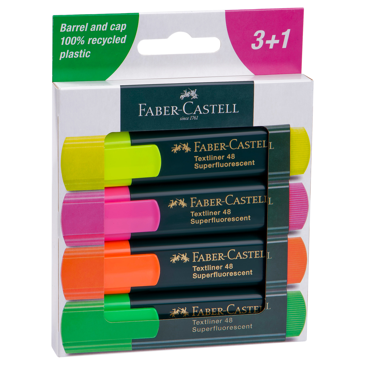 Набор текстовыделителей Faber-Castell «48» 04цв., 1-5мм, картон. уп. 