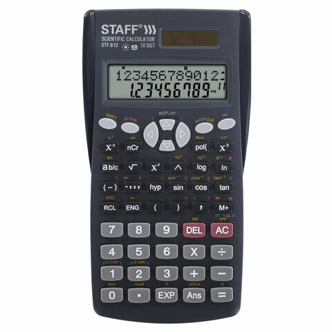 Калькулятор STAFF инженерный STF-810, 10+2 разряда, двойное питание, 181×85 мм