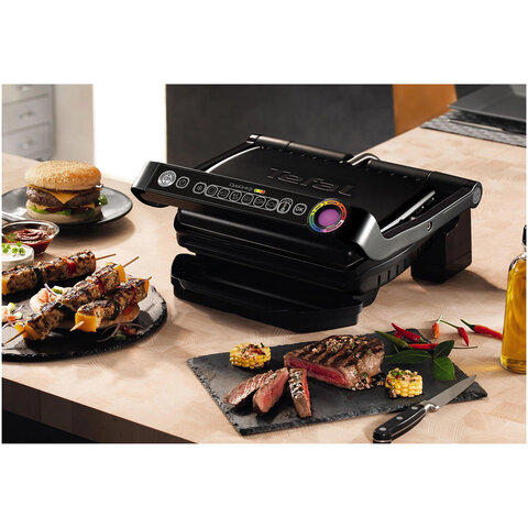 Электрогриль TEFAL GC714834, 2000 Вт, съемные панели, регулировка температуры, черный