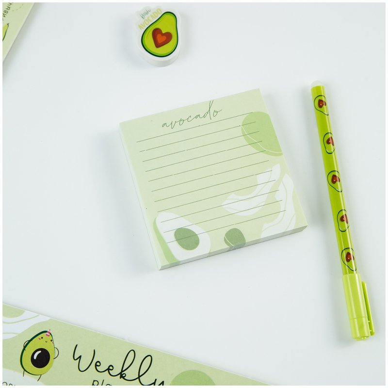 превью Блок для записей MESHU 8.5×8.5см, 100л., «Avocado», на склейке