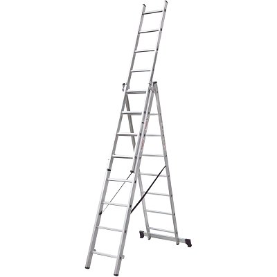 Лестница ал. трёхсекционная Новая Высота NV 1230, 3×8 перекл 1230308