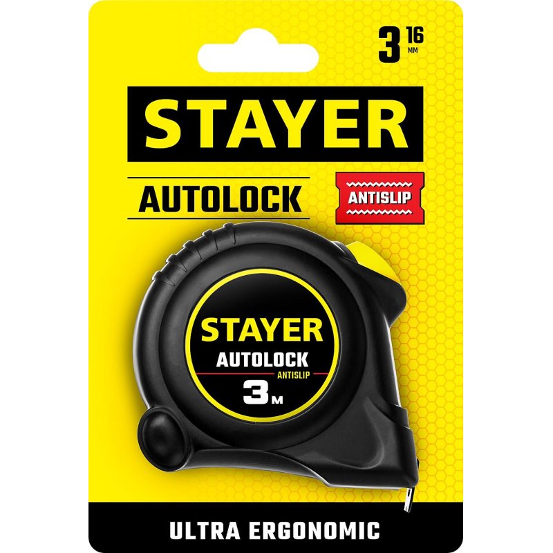 Рулетка с автостопом STAYER AutoLock 3м х 16мм (2-34126-03-16)