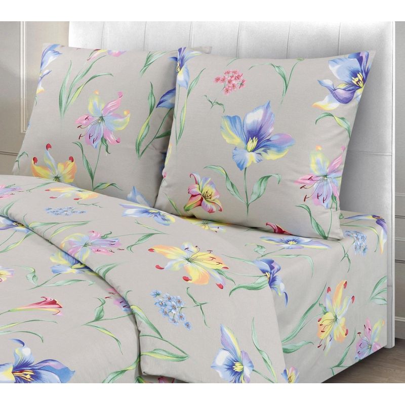 Постельное белье 2сп бязь 120г/м2 (нав.70×70-2шт) Лилии