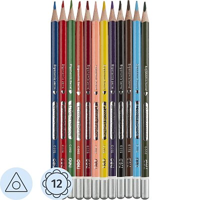 Карандаши цветные Deli EC00205 Color Emotion липа 12цв/наб. мет. кор