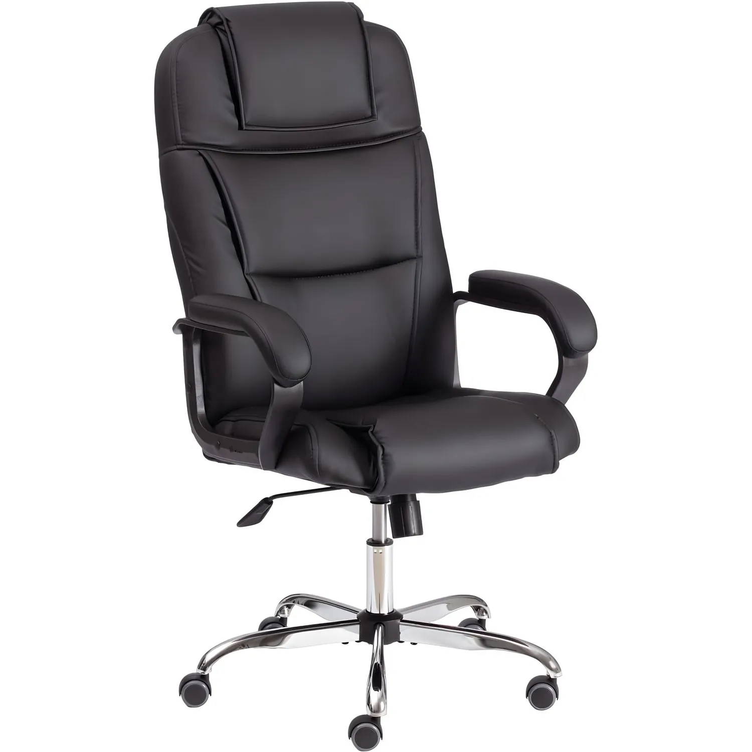 превью Кресло для руководителя Easy Chair Priority чёрное (экокожа, металл)