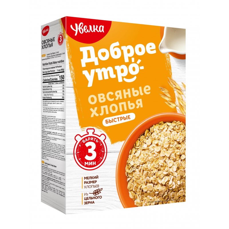 Хлопья Увелка овсяные 400 г арт. 1201539 - купить в Москве оптом и в ...