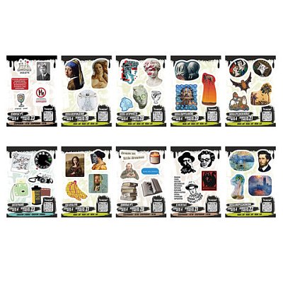 Наклейки виниловые21-26 шт.4 листаА6«ИСКУССТВО»АССОРТИNALEPKING