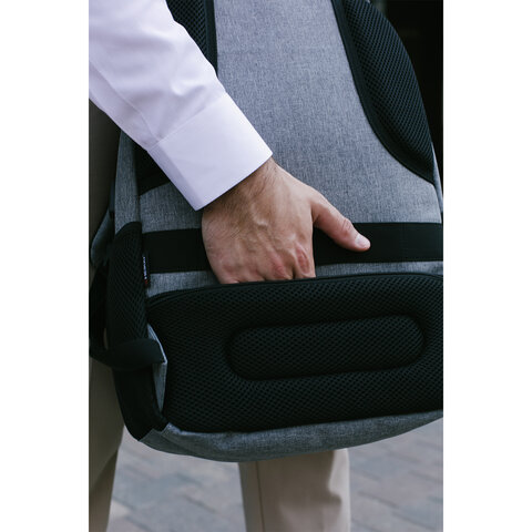 Рюкзак HEIKKI SECURE (ХЕЙКИ) универсальный, отделение для ноутбука, серый, 46×31x19 см