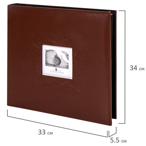 Фотоальбом BRAUBERG «Smooth brown» на 500 фото 10×15 смпод гладкую кожукоричневый391177
