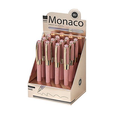 Ручка шариковая BRUNO VISCONTI MONACO SPACE, СИНЯЯ, розовый корпус с глиттером, линия 0.4 мм
