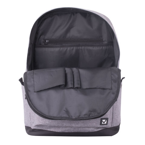 Рюкзак BRAUBERG универсальный, сити-формат, «Grey Melange», с защитой от влаги, 43×30х17 см