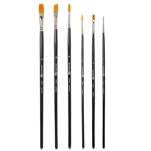 Кисти художественные набор 6 шт., синтетика, BRAUBERG ART CLASSIC
