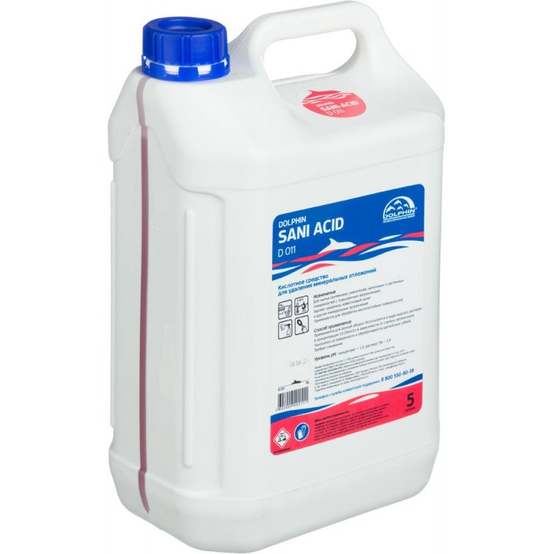 Профессиональное средство для удаления ржавчины и известкового налета Dolphin Sani Acid 5 л (артикул производителя D011-5)