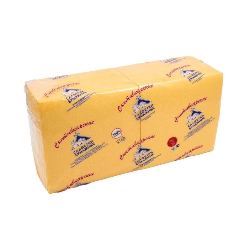 превью Салфетки бумажные Profi Pack 1сл 33×33см желтый 250шт/уп