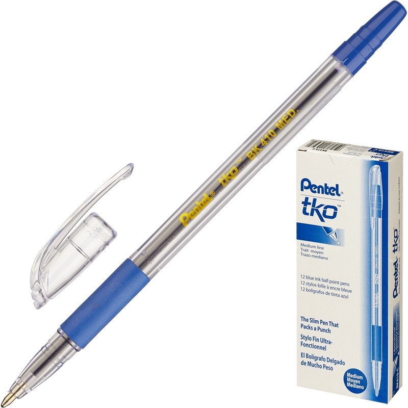 Ручка шариковая PENTEL BK410-С рез.манж.синий ст. 0,7мм  ЭКО