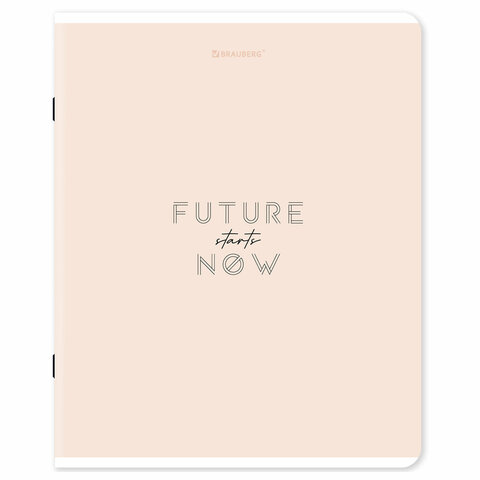 Тетрадь А5, 48 л., BRAUBERG, скоба, клетка, матовая ламинация, «Однотонный_Пастель», (микс в спайке)