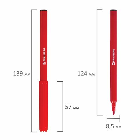Фломастеры BRAUBERG «АКАДЕМИЯ», 6 цветов, вентилируемый колпачок, ПВХ упаковка