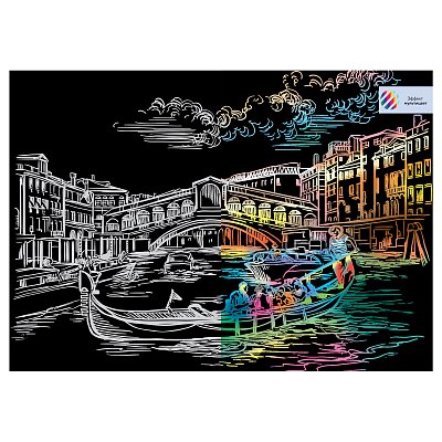 Гравюра с мультицветной основой ТРИ СОВЫ «Венеция», А3