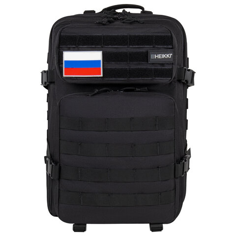 Рюкзак HEIKKI STRATEGY (ХЕЙКИ) тактический, 2 отделения, система Молле, черный, 46×30х20 см