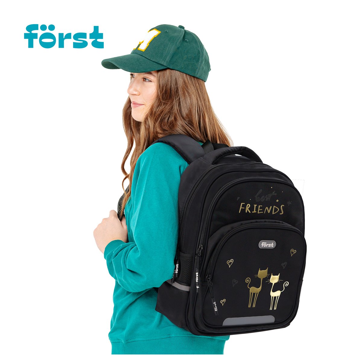Рюкзак Först F-Comfy «Best friends» 38×29×15см, 2 отделения, 3 кармана, анатомическая спинка