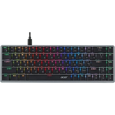 Клавиатура Acer OKW302 механичес. серебр. USB for gamer LED (ZL. KBDCC.01C)