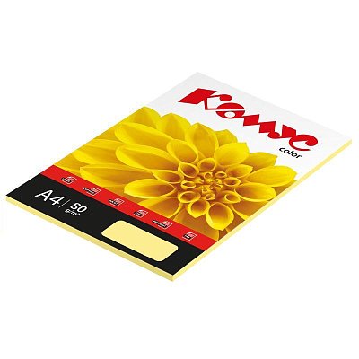 Бумага цветная Комус Color (слоновая кость пастель), 80г, А4, 50 л. 