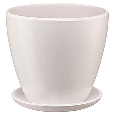 Горшок керамич. Бутонс подстав.,1.4л., Д135 Ш135 В130, молочно-белый, BH-35-1