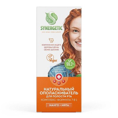 Ополаскиватель для полости рта Synergetic комплекс-формула 7в1, 200мл