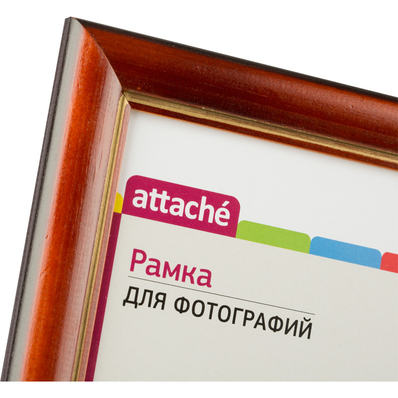Рамка Attache деревянный багет фигурный (25мм, с золотом, защитное стекло, 21х30)