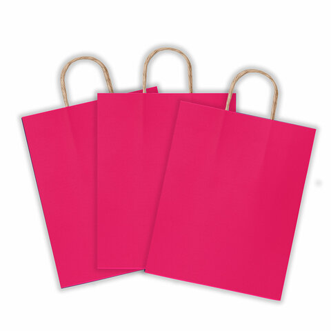 Крафт-пакет бумажный «Ruby red» 26×15х35 см, с кручеными ручками, плотность 80 г/м2, моноцвет