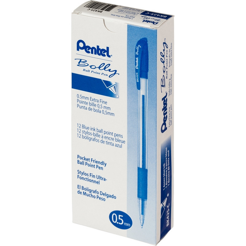 Ручка шариковая неавтоматическая масляная Pentel Bolly BK425-C синяя (толщина линии 0.25 мм)
