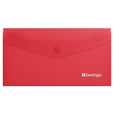 Папка-конверт на кнопке Berlingo «Soft Touch», C6, 200мкм, софт-тач, коралловая