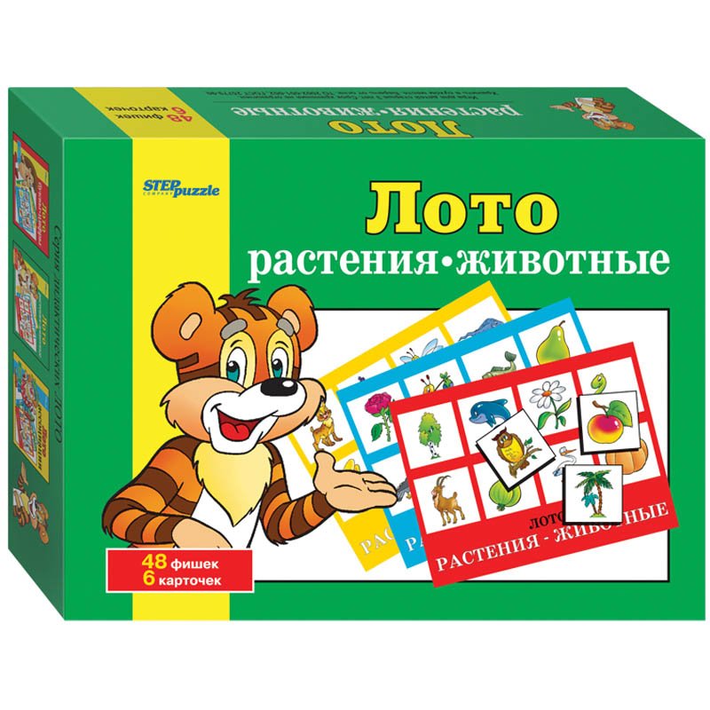 превью Игра настольная Лото, Step Puzzle «Растения-животные», картонная коробка