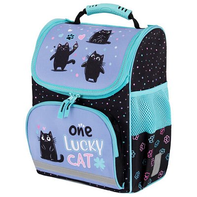 Ранец ПИФАГОР BASIC, 1 отделение, 3 кармана, эргономичная спинка, «Funny cats», 35×28х18 см