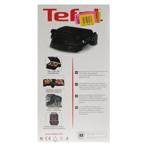Электрогриль TEFAL GC305816, 2000 Вт, съемные панели, регулировка температуры, черный