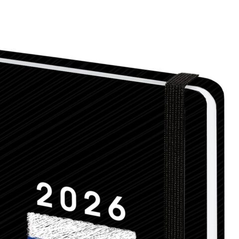 Ежедневник датированный 2026 с резинкой 145×203 мм, А5, BRAUBERG, твердый, «Россия»