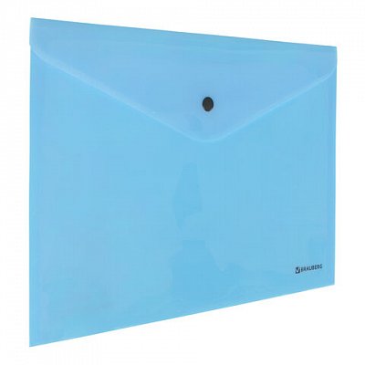 Папка-конверт с кнопкой BRAUBERG «Pastel»А4до 100 листовнепрозрачнаяаквамарин0.18 мм270474