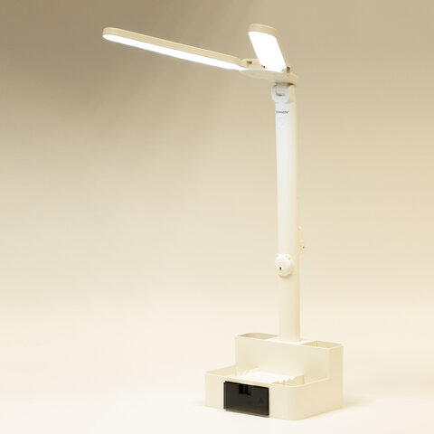 Настольная лампа / светильник беспроводная SONNEN PT-201, органайзер, USB, LED, 5 Вт, 3 режима, белый