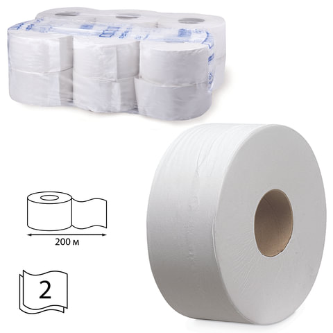 превью Туалетная бумага в рулонах Kimberly-Clark Scott Mini Jumbo 2-слойная 12 рулонов по 200 метров