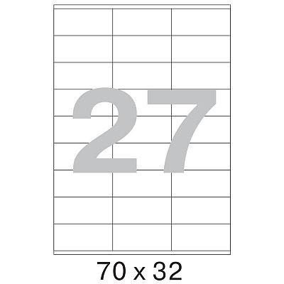 Этикетки самоклеящиеся Office Label 70×32 мм (27 штук на листе A4, 100 листов в упаковке)