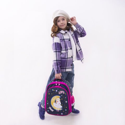 Ранец BRAUBERG KIDS STANDARD, 2 отделения, «Moon girl», 36×28х14 см