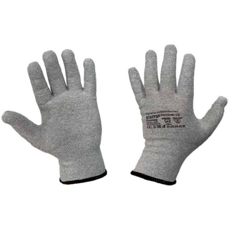 Перчатки защитные антистатич SCAFFA Antistat Контакт PU1350AK-LG нейлон р.9